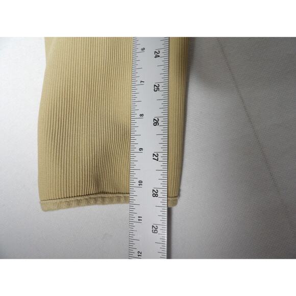 Tuffrider Pants Ladies Sz 32 Light Tan Equestrian Pull On Stretch Knee Patch Rib - Picture 9 of 16